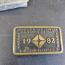 Vintage Brass Arco Gas Oil Belt Buckle