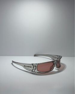 Oakley Highland Wrap Sunglasses transparent frame with pink Lenses