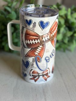 Dallas Cowboys Football Bow  Tumbler with Handle