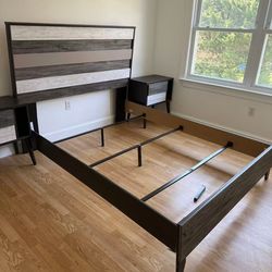 Queen bed fream+ 2 night stands