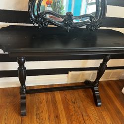 🖤 Ornate Black Mirror & Console Table Set – Vintage Gothic Glam