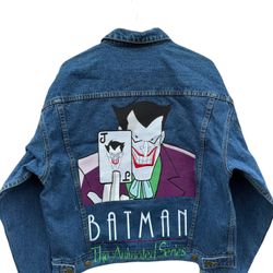 Batman the animated series joker denim jacket x-men super-man rare