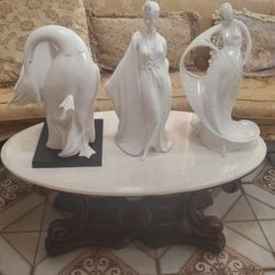 3 Large Made In Italy Large Porcelain Figurines 