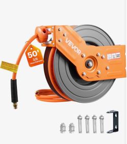 Retractable Air Hose Reel, 3/8 Inch x 50 FT