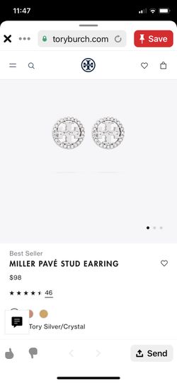 Round diamonds Tory Burch earring new