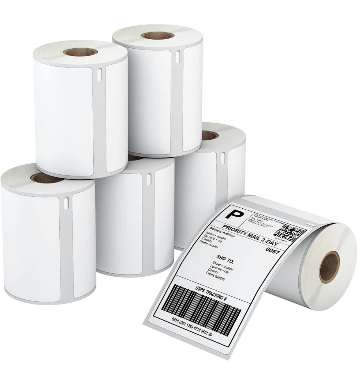 Compatible 4" x 6" Direct Thermal Label Replacement for DYMO 1744907 Postage Address Shipping Compatible with Dymo 4XL, Rollo & Zebra Printer Permanen