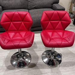 Faux Leather Adjustable Bar Stools