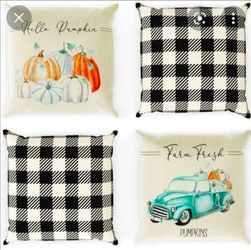 Fall Harvest Throw Pillow Covers Set of 4