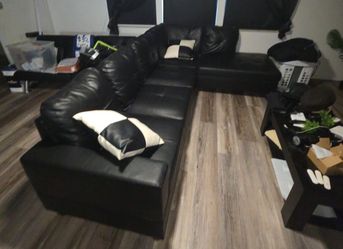 Black LEATHER Couch