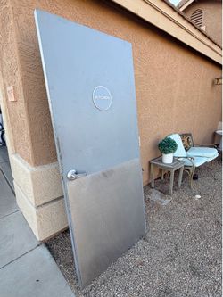 Heavy Grey Metal Commerical Door - 83” x 35.75”