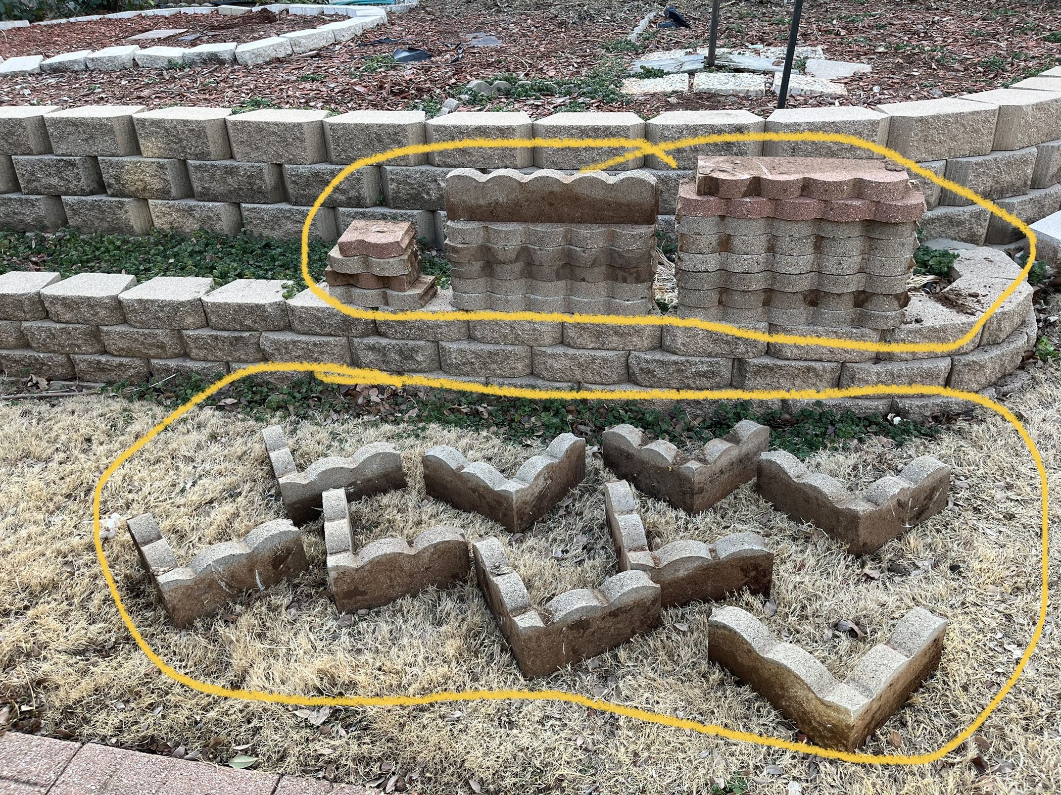 Scalloped 2-in L x 16-in W x 6-in H Concrete Straight Edging Stones & Corner Scallop PaveStones.