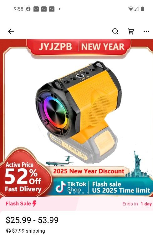 Dewal Speaker Bluetooth Pro Battery For DeWalt