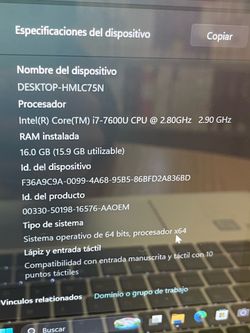 HP  iCORE 7. Windows 11.  Trae programas instalados