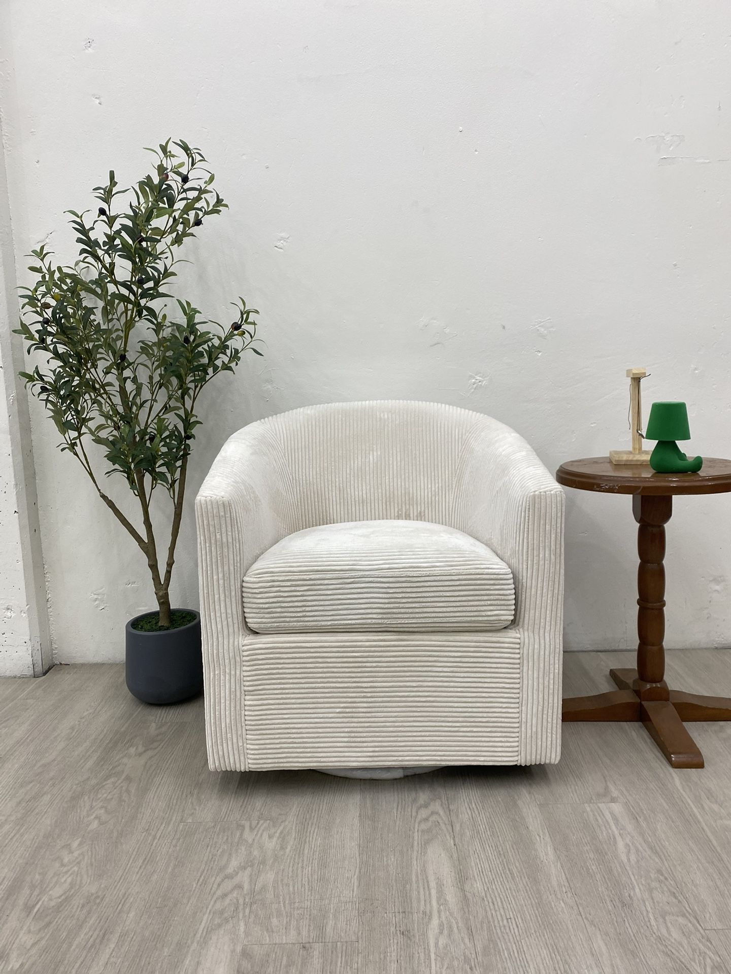 Cozy Corduroy Swivel Lounge Chair
