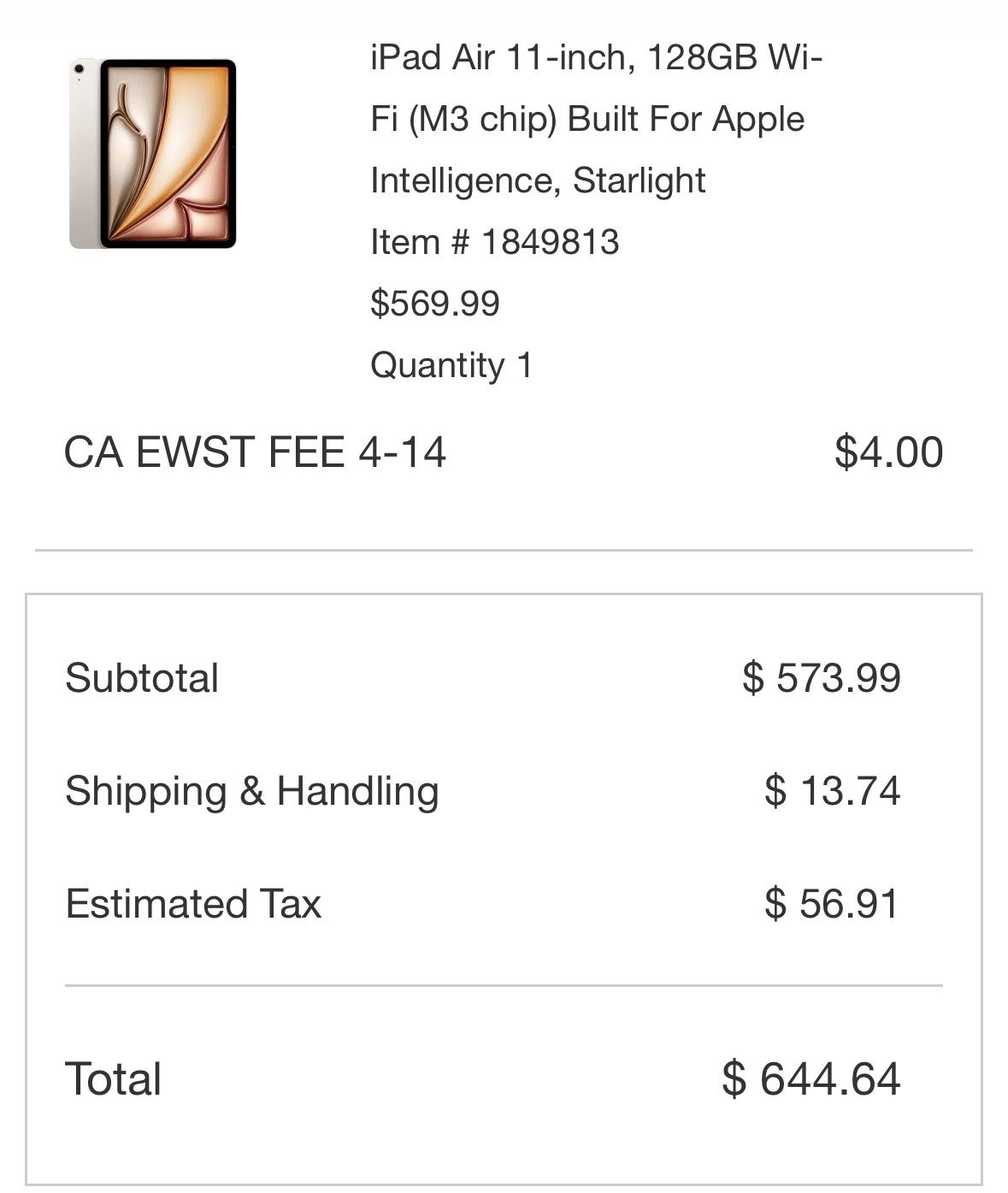 Brand New Sealed iPad Air M3 – 128GB (Starlight)
