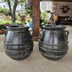 Black Clay Pots, Planters, Plants. Pottery,  Talavera $95 cada una