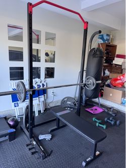 Workout equipment ( weights, bench etc see description)