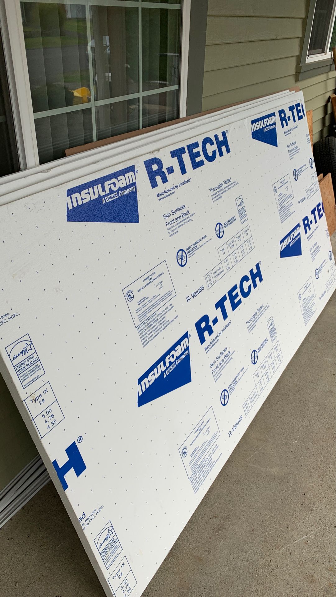 1 1/2”x 48” x 96” R-Tech insulation foam! 4 sheets