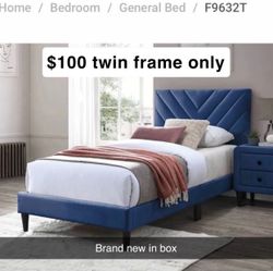 Twin Bed Frame In Box Brand New / Read Descriptions 