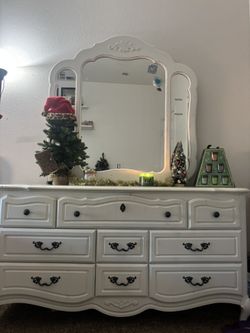 Headboard, Dresser, And Mirror