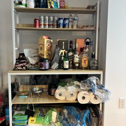 Modern 4-Tier Storage Shelf – Sturdy Metal & Wood