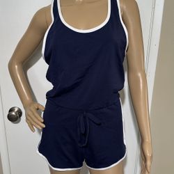 Women’s Navy Blue Short Jumpsuit Size Large
