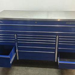 Snap-on toolbox royal blue Comes with a stainless steel top