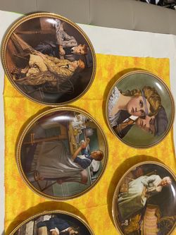 Norman Rockwell Plates Set Of 5