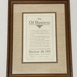 Barlow & Hill Bakersfield Oil Business Wood Glass Frame Wall Decor  