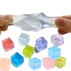 16 Pack Squishy “Ice” Cubes Ultra-Satisfying 1” Crystal Squeeze