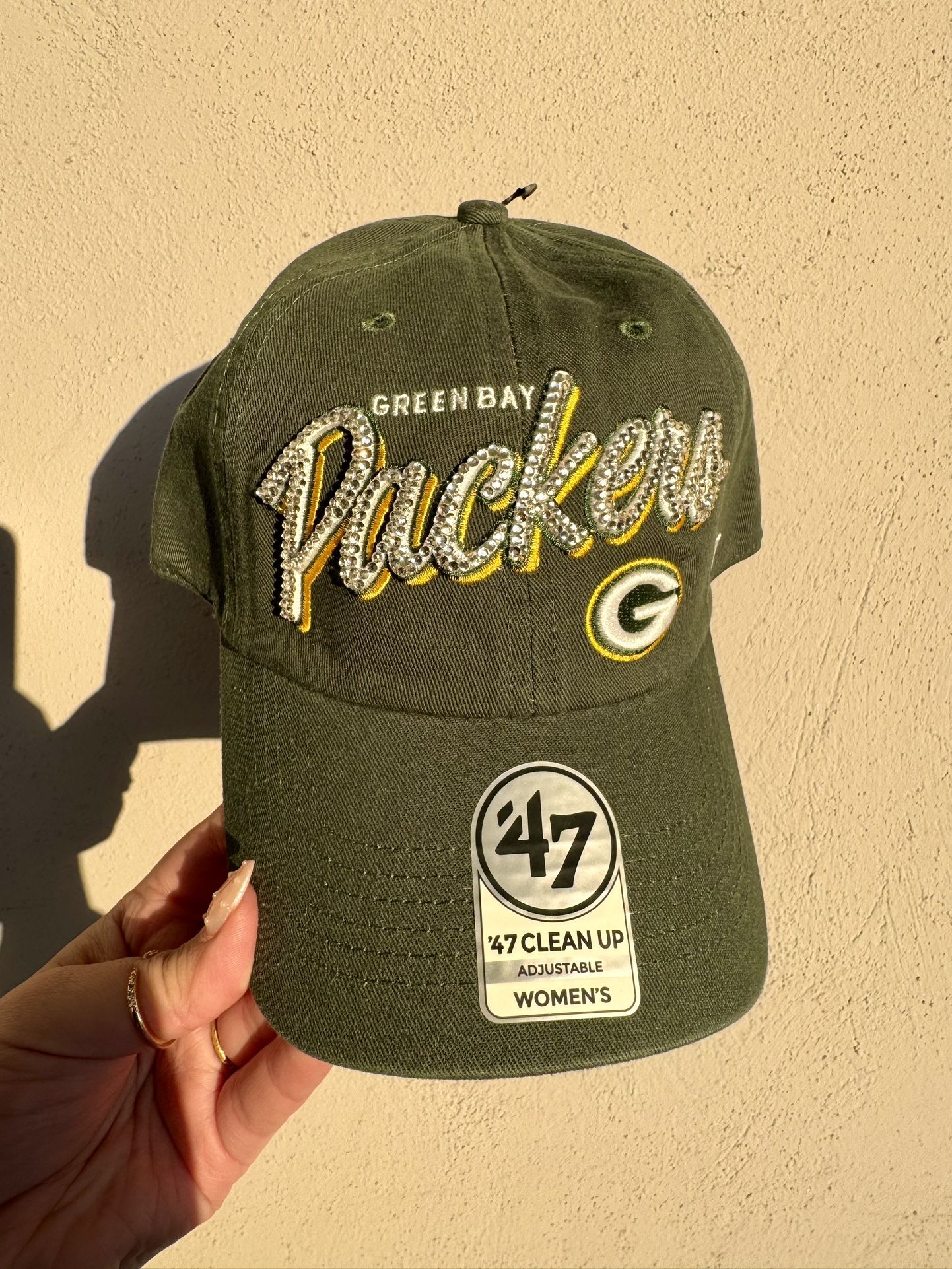 Bedazzled Green Bag Packers Hat