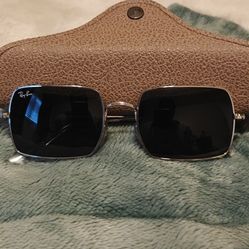 Rectangular Ray-Ban Sunglasses Silver 
