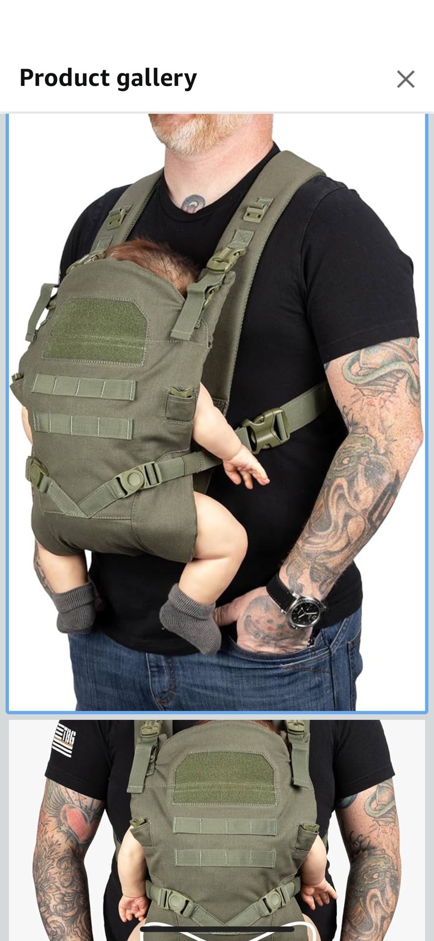 Tactical Baby Gear Tactical Baby Carrier for Dads – Ergonomic, Hip Healthy & Comfortable for Infants and Toddlers (8–33 lbs) (Ranger Green)