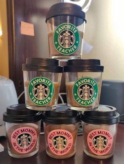 Starbucks inspired candles for teachers or mothers gifts