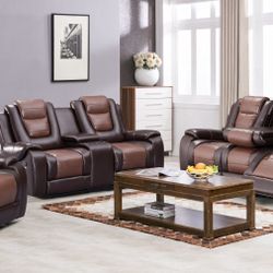 BRAND NEW! 3-PC Leather Recliner Set ✨Free delivery Drop Off🚚✨