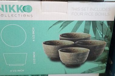 Nikko Collections 4-Piece Rice Bowl Set