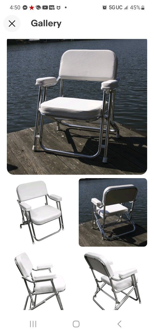 Luxury Marine Folding Deck Chair For Boat Dock Foldable Seating Heavy Duty Padde