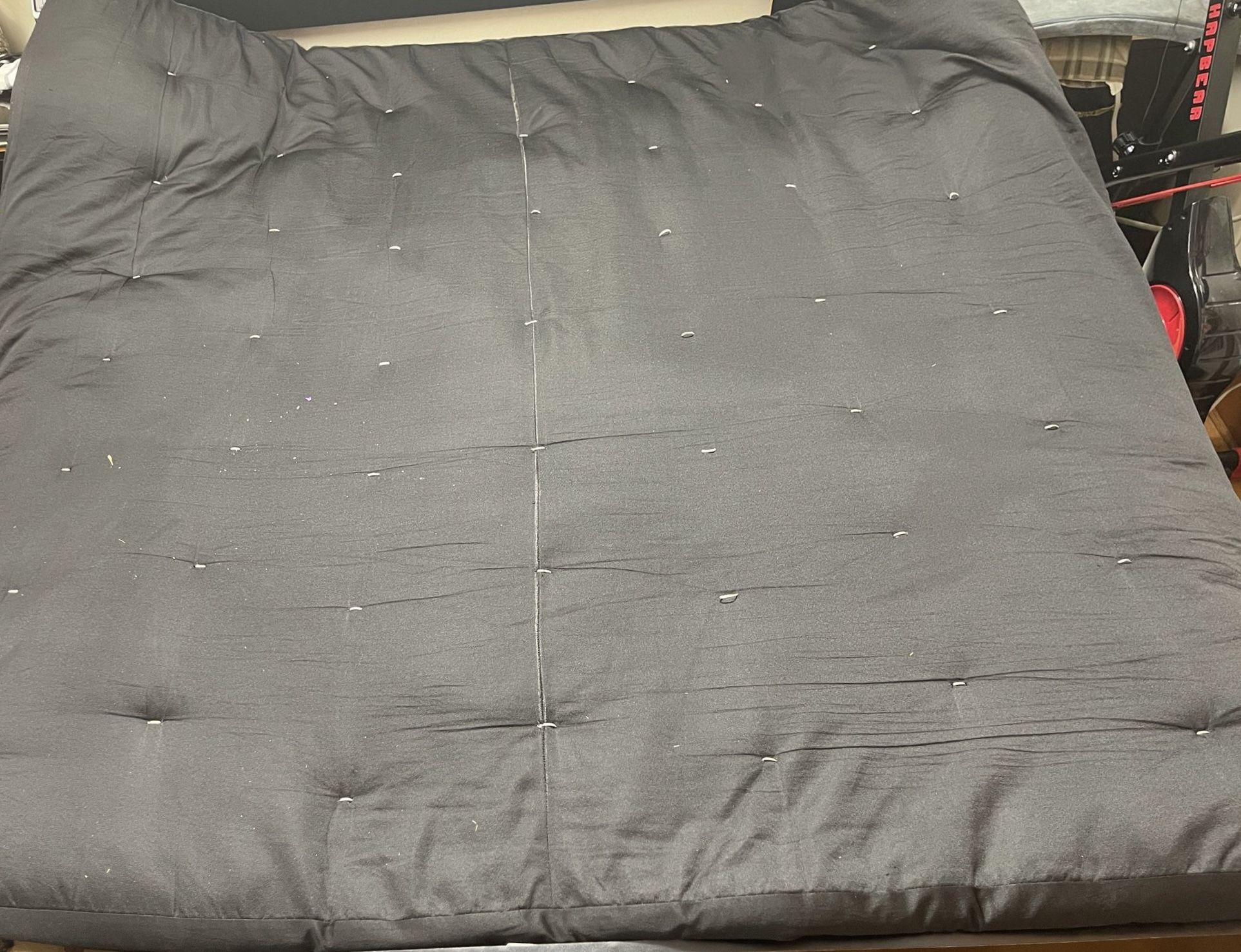 King Size Mattress Futon Foldable Black Cotton