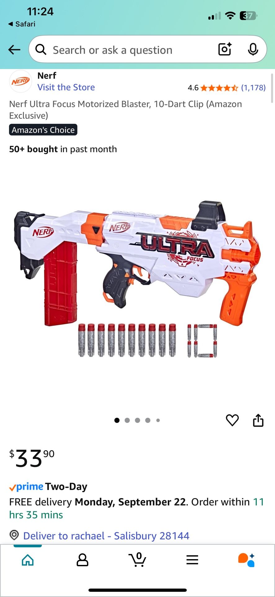 Brand New Nerf Gun Ultra Focus