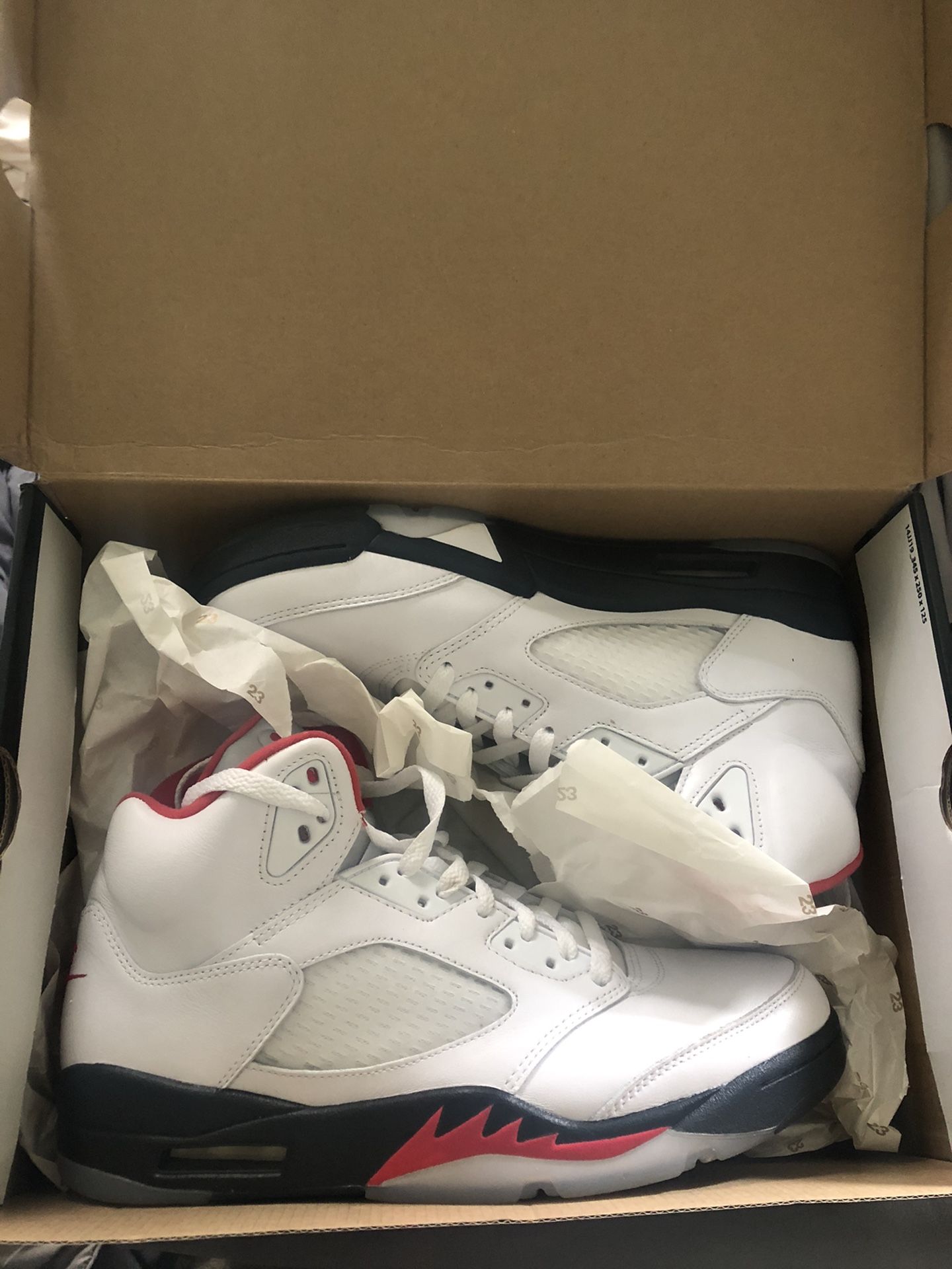 Jordan Retro 5 Fire Red/silver