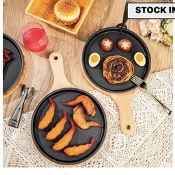 Cast Iron Plates With Wooden Removable Handles