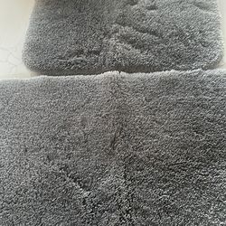 Dark grey bath mat set