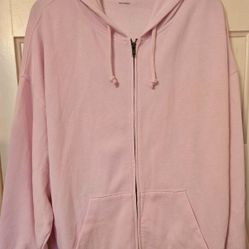 Nice Light Pink Zip Sweatshirt - 2X Women