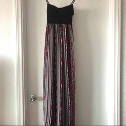 Maxi Dress - black/ white/ burgundy