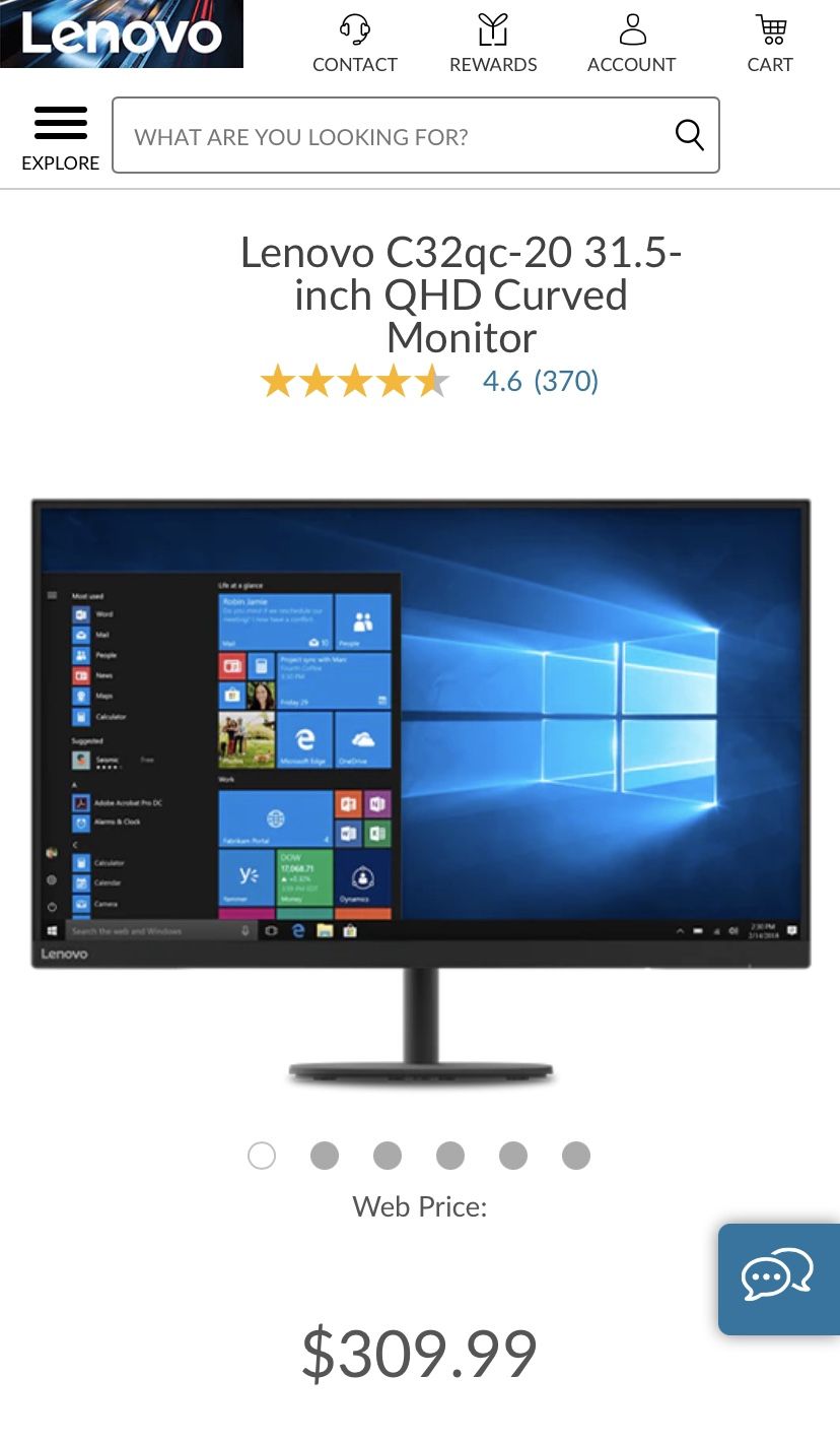Lenovo C32qc-20 31.5-inch QHD Curved Monitor
