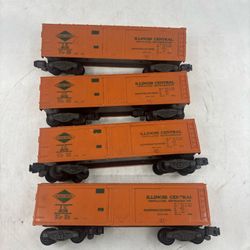 Lot of 4 Matching American Flyer 802 Illinois Central Refrigerator Box Cars
