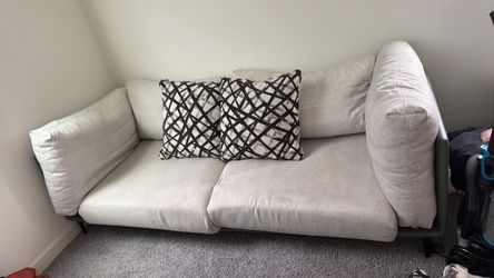 Light Gray Fabric 2-Seat Sofa