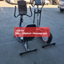 Proform Recumbent Therapy Bike + Elliptical + massage gun = 125$ for  all 3 item