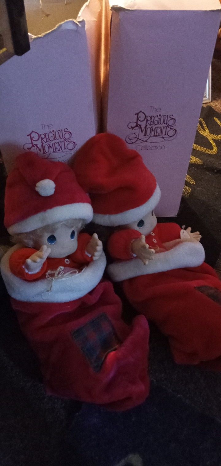 Precious Moments Christmas Dolls Good Condition $25.00 Each