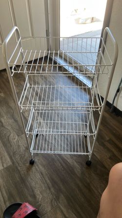 White Wire Rolling Storage Cart 4-Tier